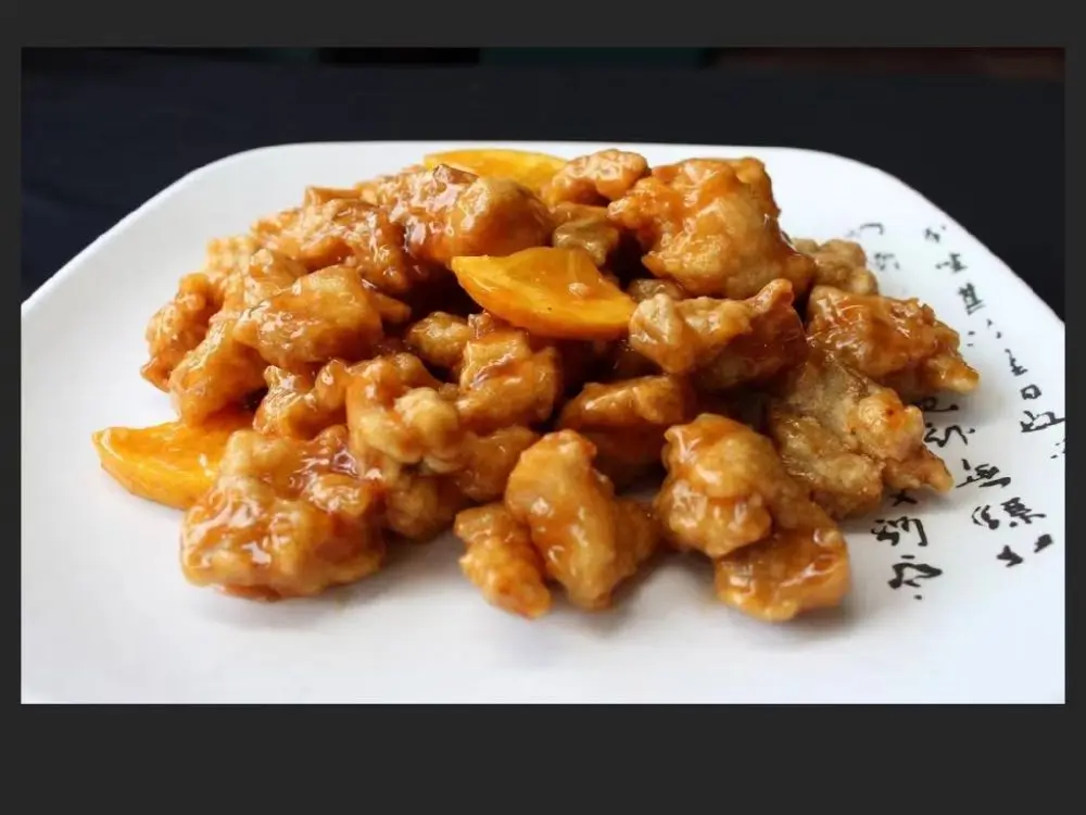 Orange‑flavored chicken bites at Peking Garden, a Chinese Restaurant in Sumner
